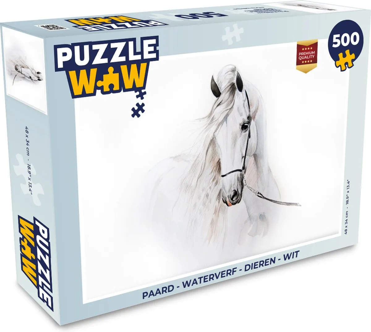 PuzzleWow Paard Waterverf Legpuzzel 500 Stuks - Multicolor