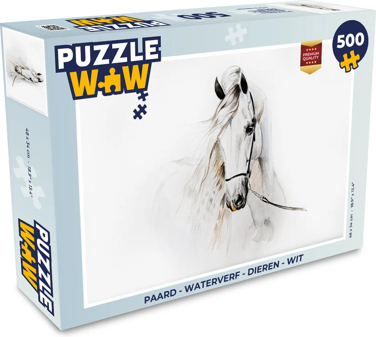 PuzzleWow Paard Waterverf Legpuzzel 500 Stuks - Multicolor