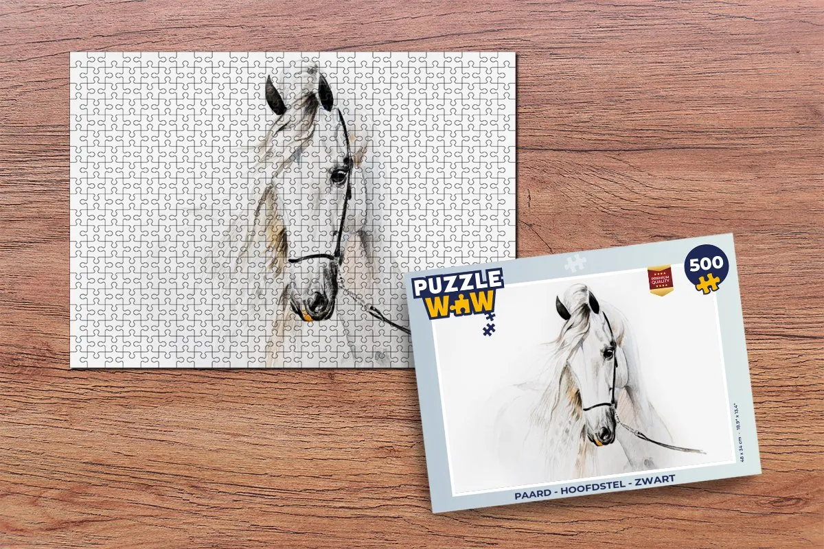 PuzzleWow Paard Waterverf Legpuzzel 500 Stuks - Multicolor
