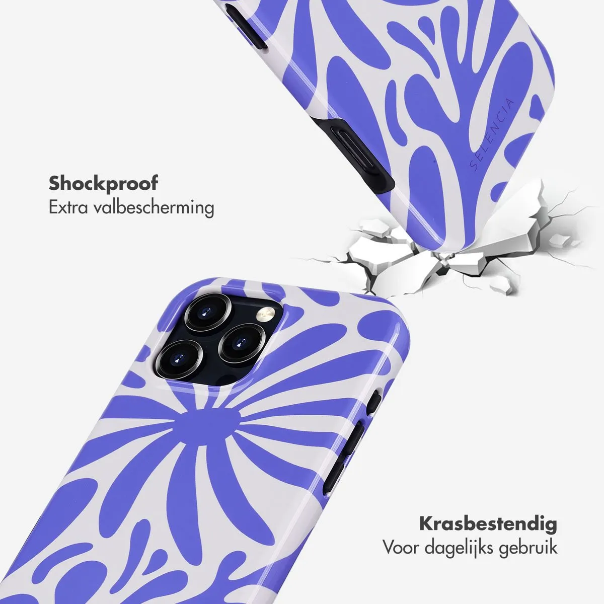 Selencia Hoesje iPhone 16 Pro Max Modern Bloom Sapphire Blue - MagSafe