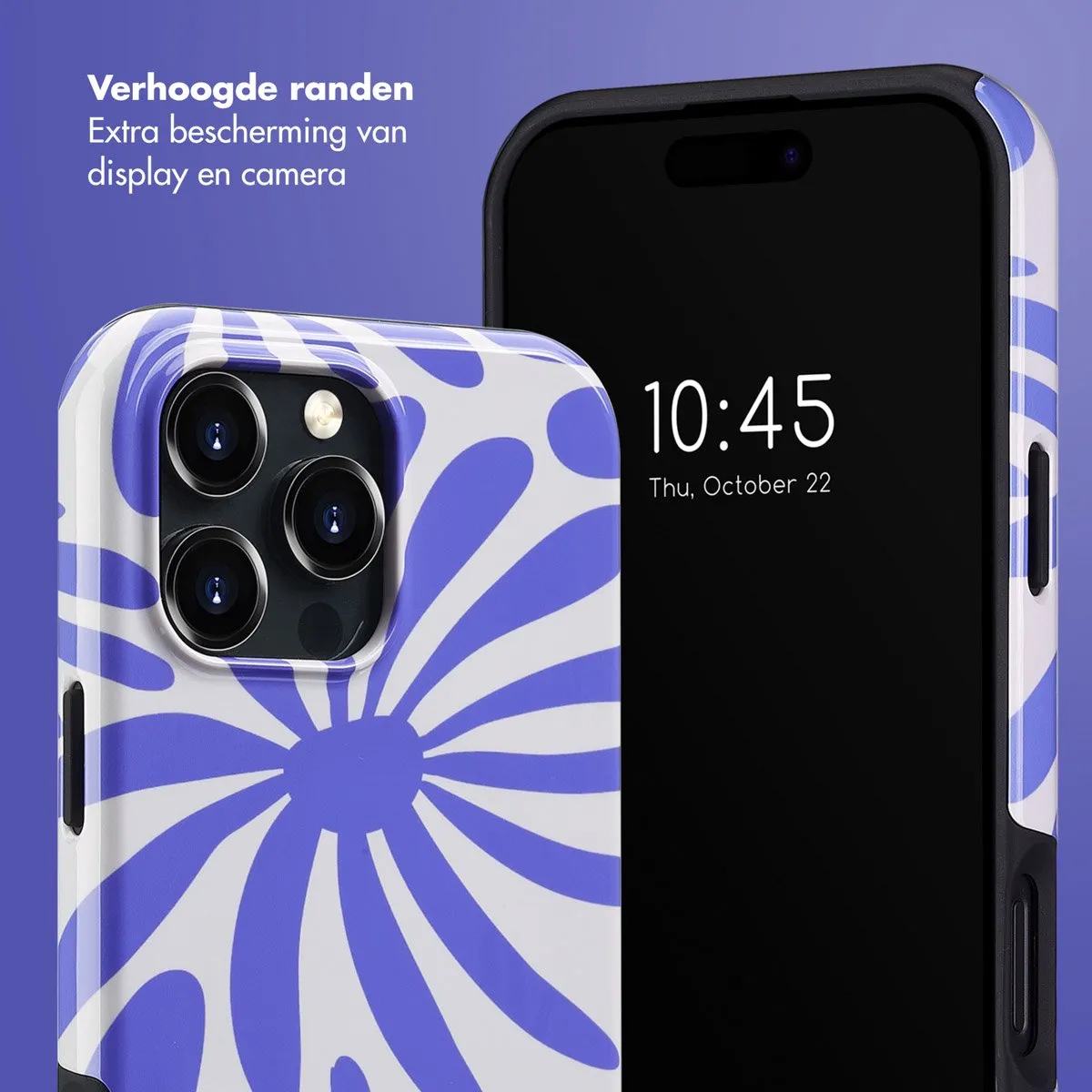 Selencia Hoesje iPhone 16 Pro Max Modern Bloom Sapphire Blue - MagSafe