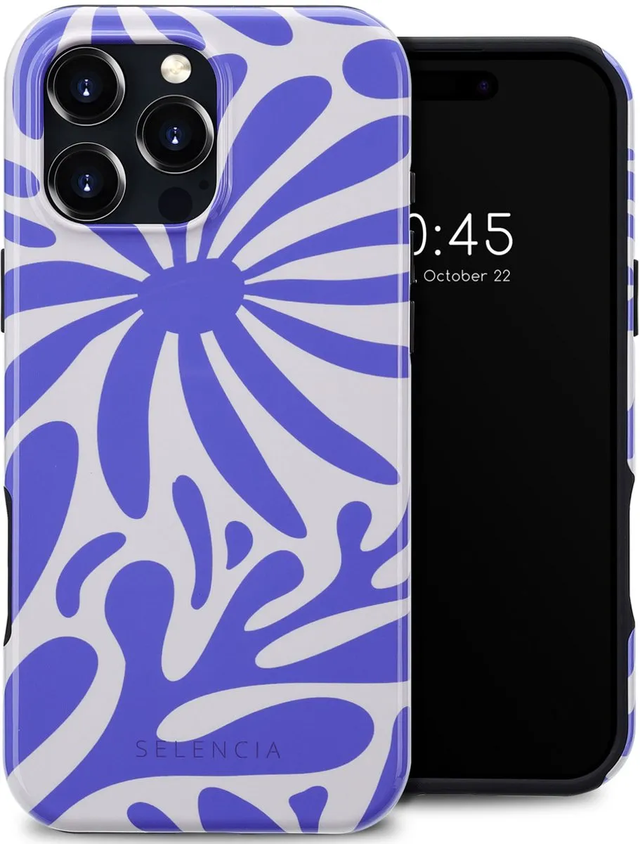 Selencia Hoesje iPhone 16 Pro Max Modern Bloom Sapphire Blue