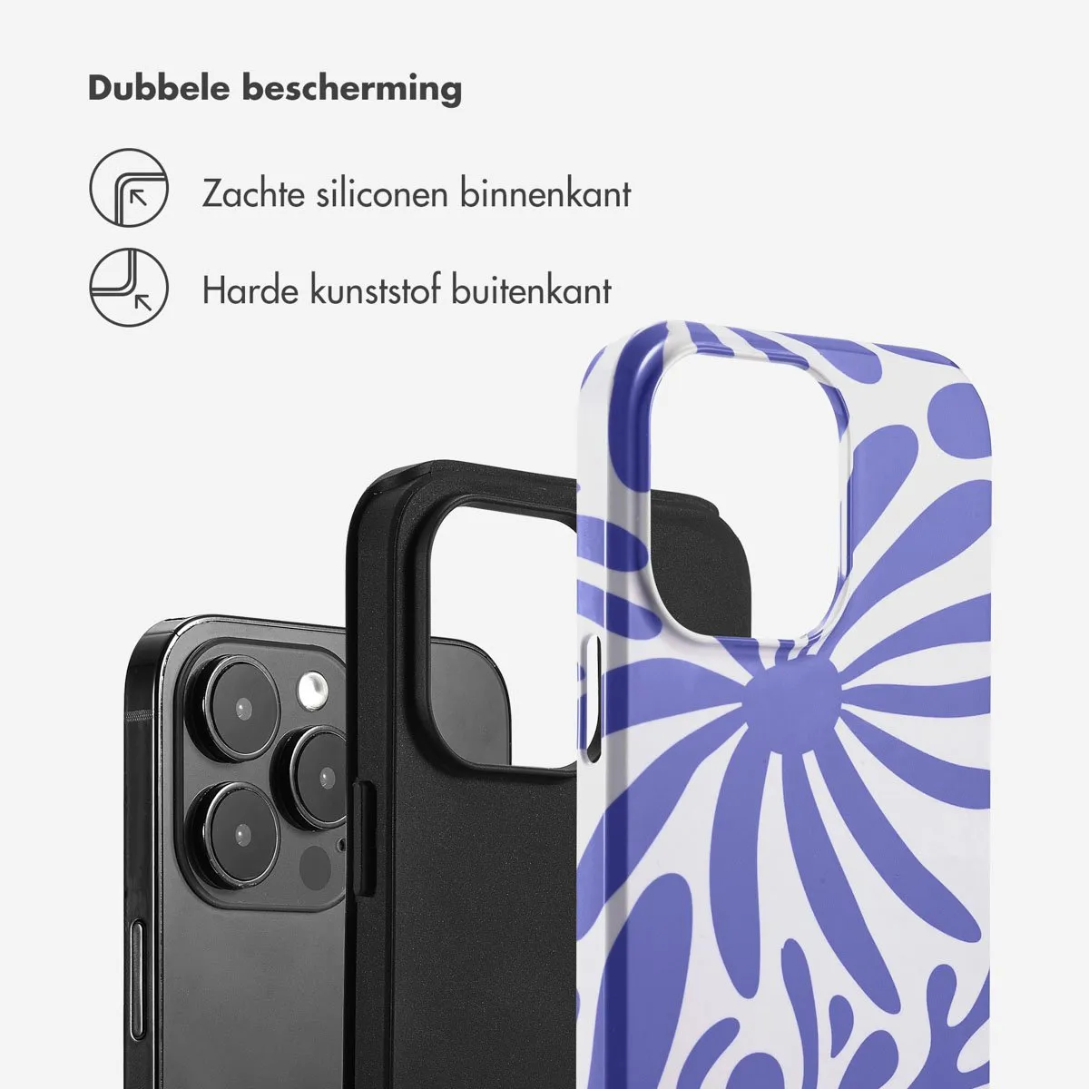 Selencia Hoesje iPhone 14 Pro Max Modern Bloom Sapphire Blue