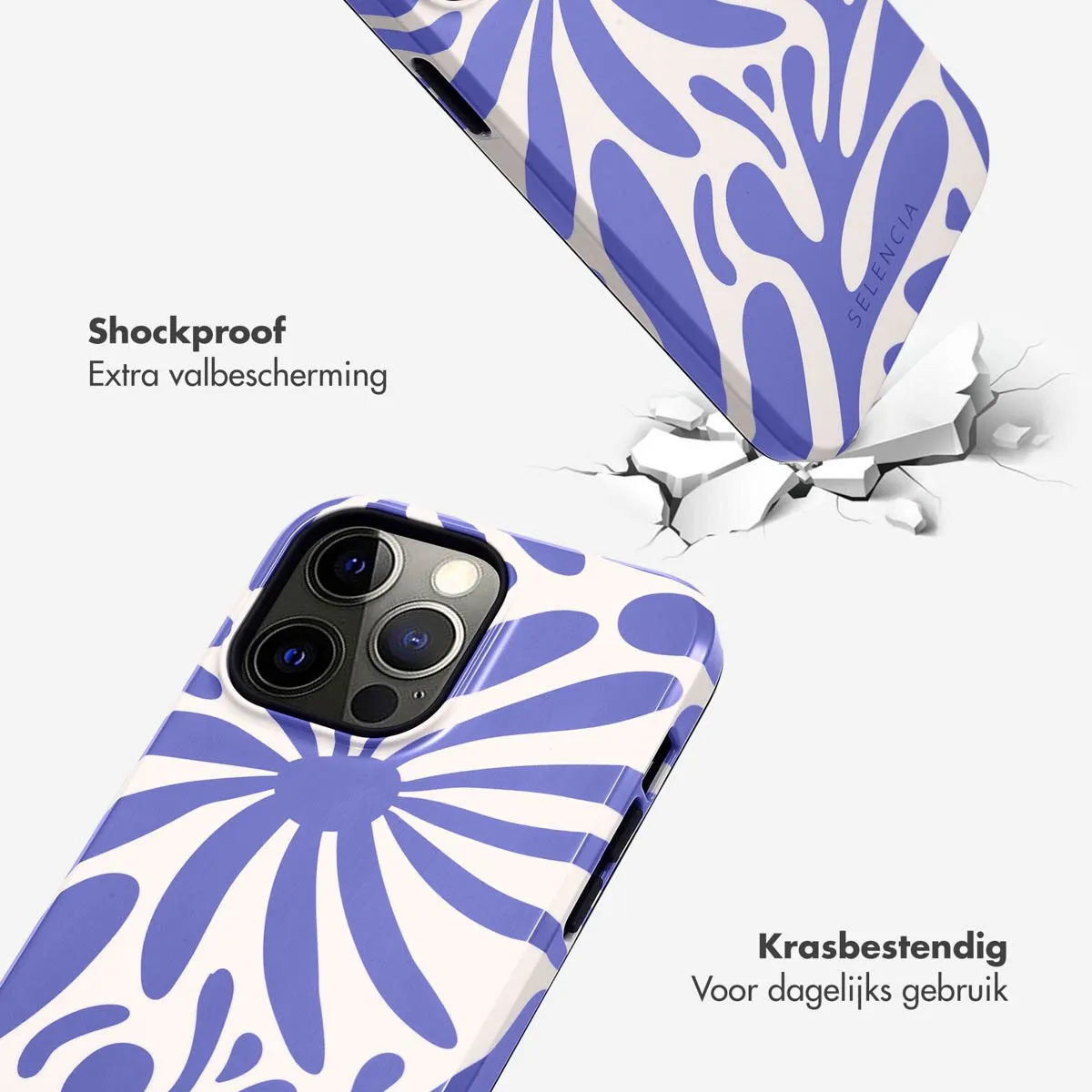 Selencia Hoesje iPhone 14 Pro Max Modern Bloom Sapphire Blue