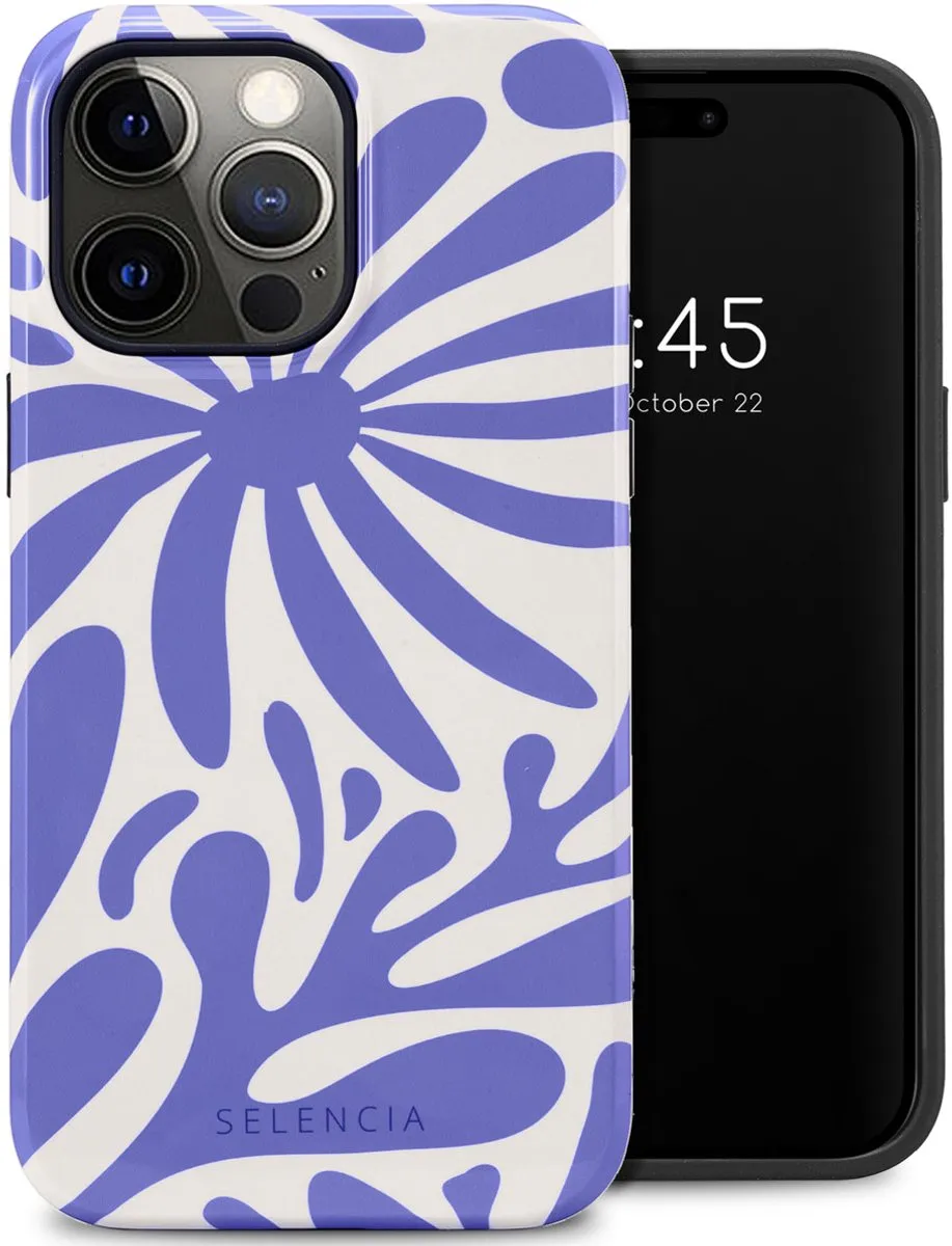 Selencia Hoesje iPhone 14 Pro Max Modern Bloom Sapphire Blue