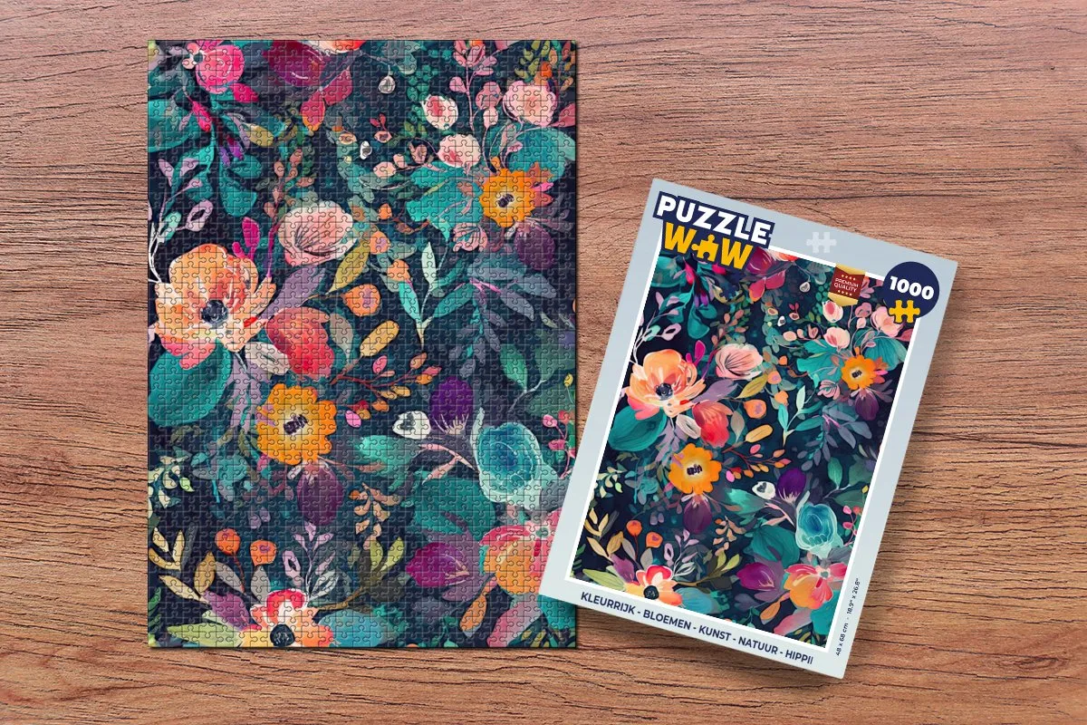 PuzzleWow Legpuzzel Bloemen 1000 Stuks - Multicolor
