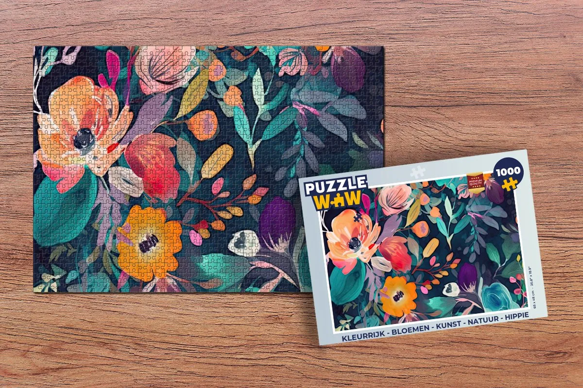 PuzzleWow Legpuzzel Bloemen 1000 Stuks - Multicolor
