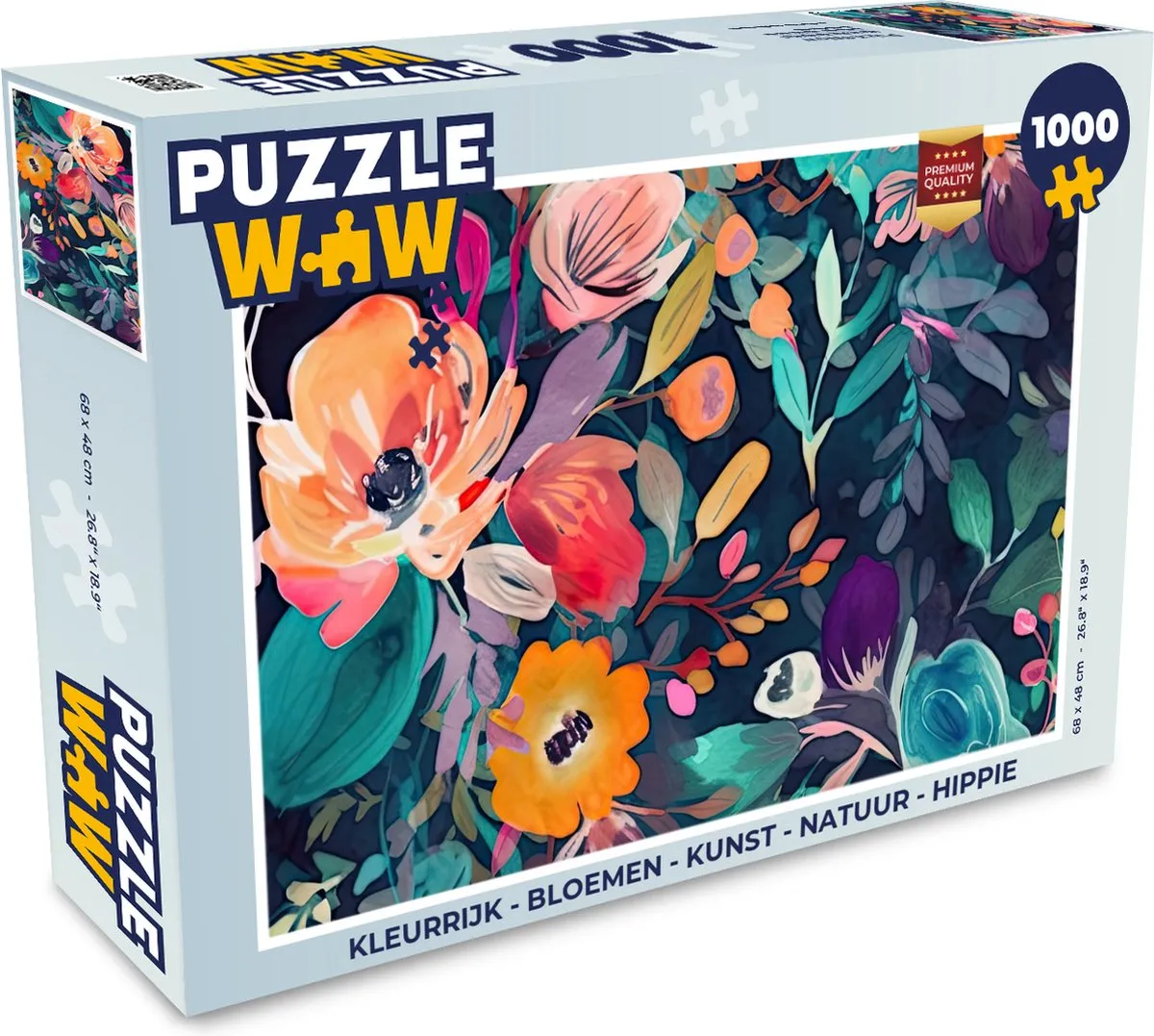 PuzzleWow Legpuzzel Bloemen 1000 Stuks - Multicolor