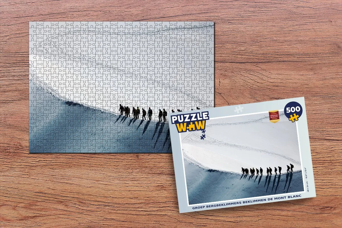 PuzzleWow Mont Blanc Bergbeklimmers Legpuzzel 500 Stuks - Multicolor