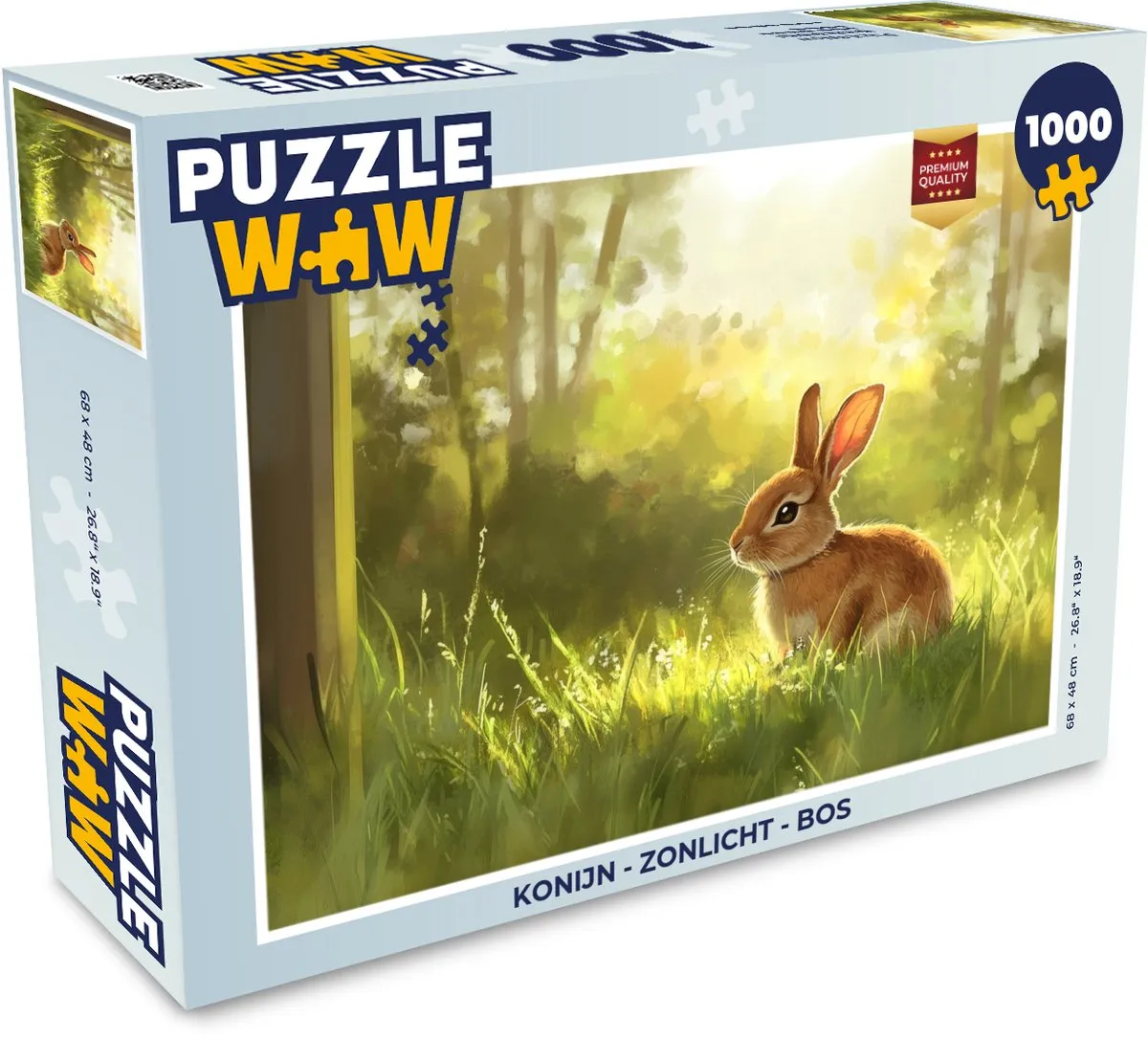 PuzzleWow Konijn Zonlicht Legpuzzel 1000 Stuks