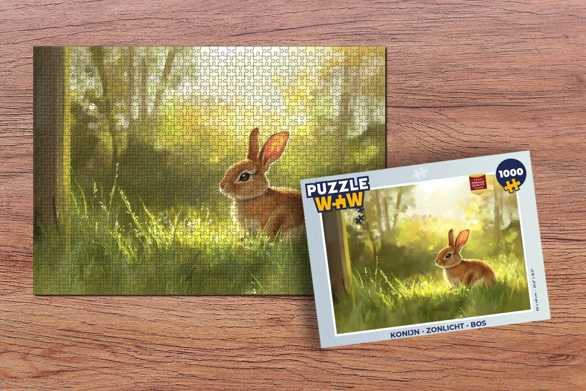 PuzzleWow Konijn Zonlicht Legpuzzel 1000 Stuks