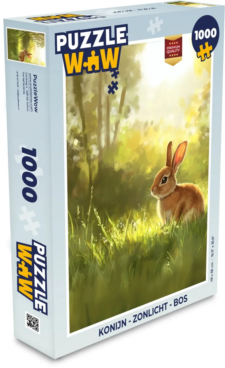 PuzzleWow Konijn Zonlicht Legpuzzel 1000 Stuks