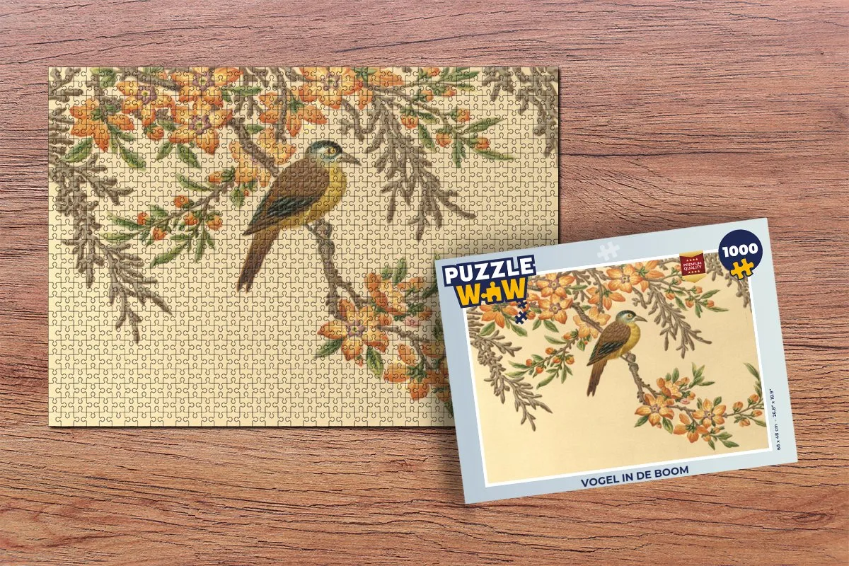 PuzzleWow Vogel in de Boom Legpuzzel 1000 Stuks - Multicolor