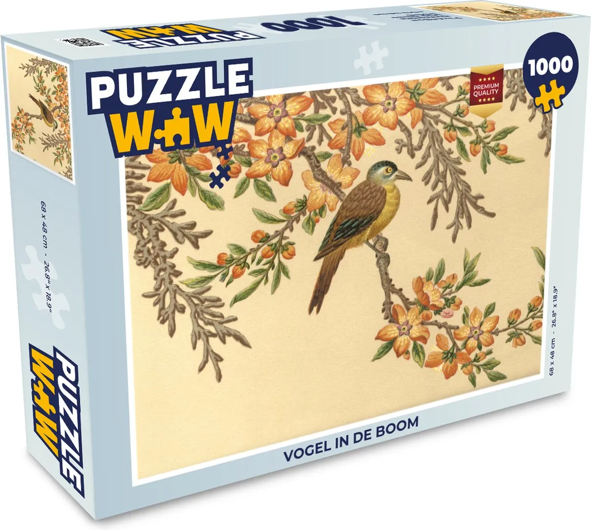 PuzzleWow Vogel in de Boom Legpuzzel 1000 Stuks - Multicolor
