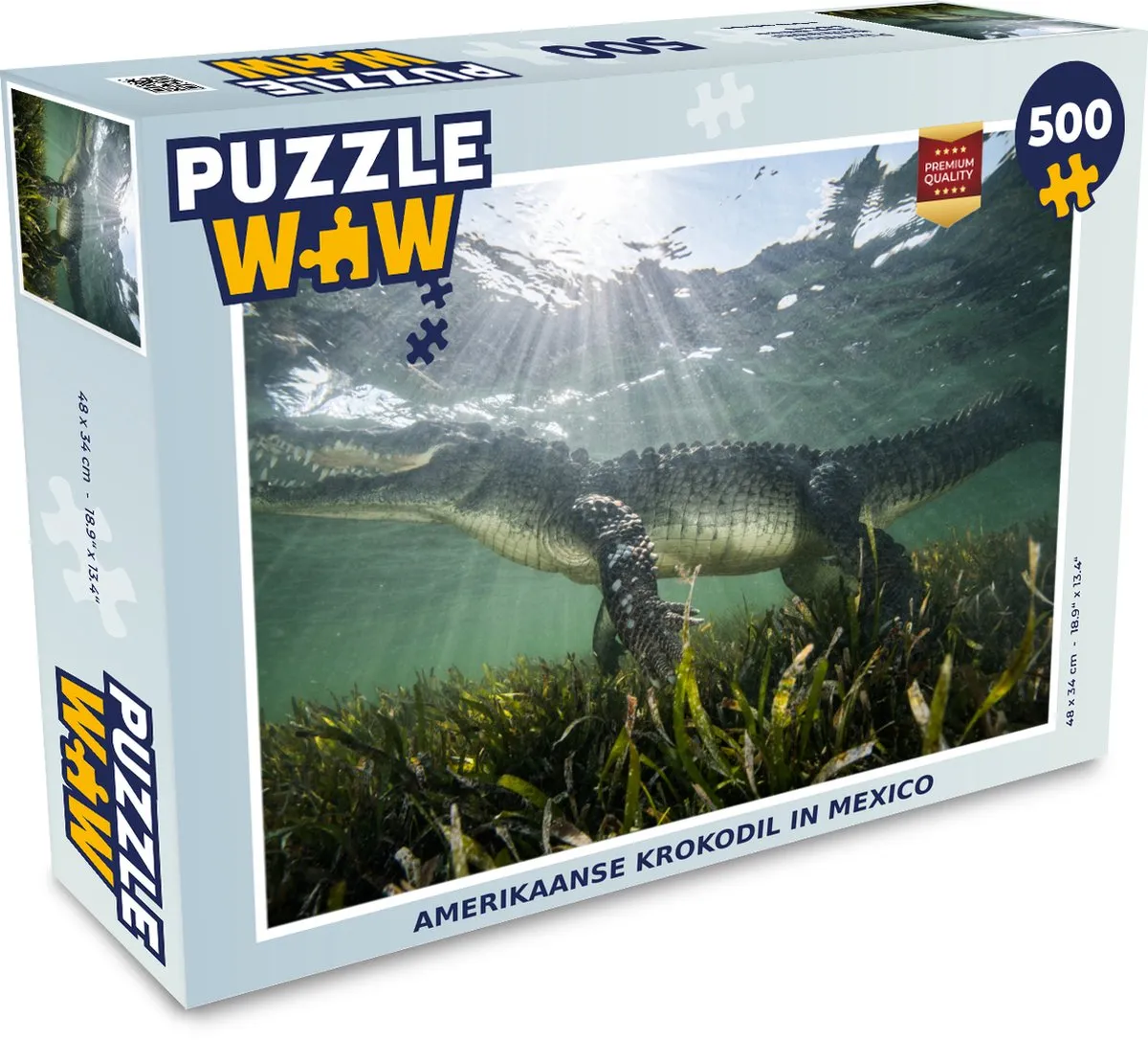 PuzzleWow Reptielen Krokodil Legpuzzel 500 Stuks - Multicolor