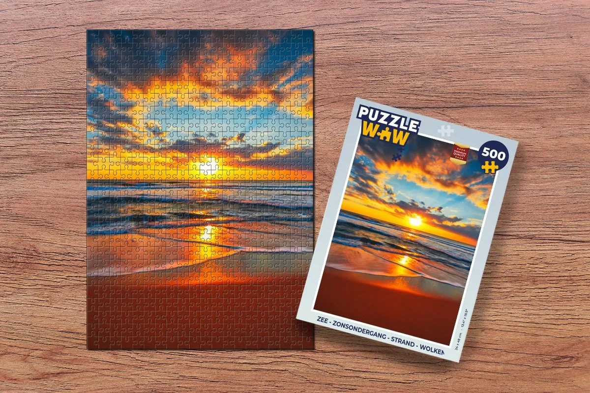 PuzzleWow Zee Zonsondergang Legpuzzel 500 Stuks - Multicolor