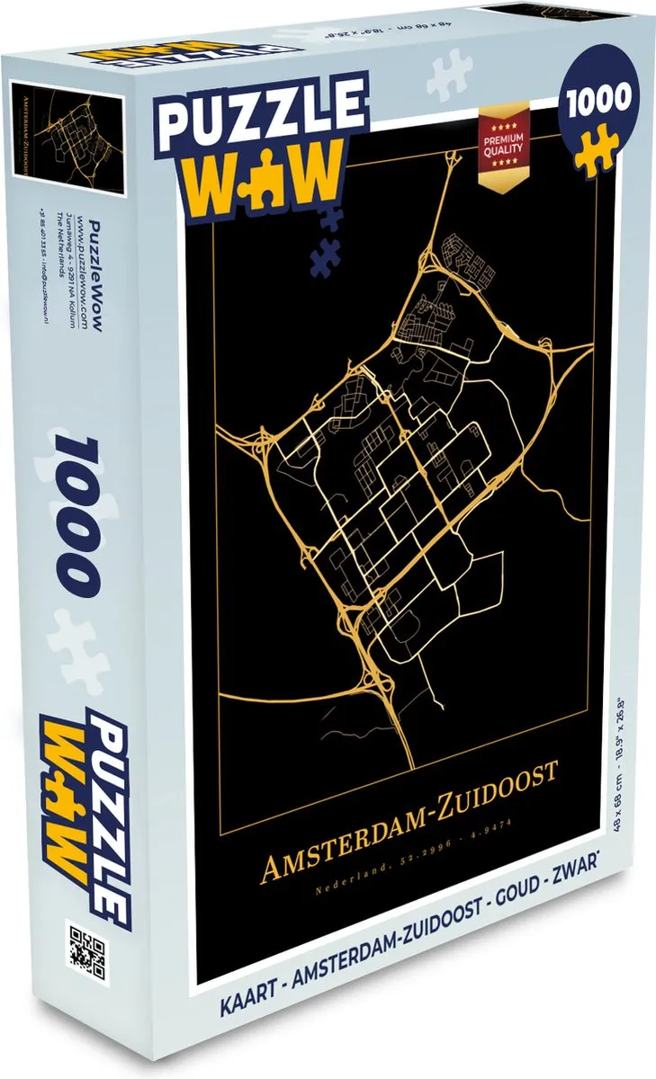 PuzzleWow Amsterdam-Zuidoost Legpuzzel 1000 Stuks - Multicolor