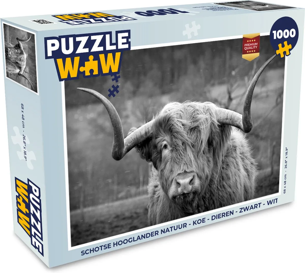 PuzzleWow Schotse Hooglander Legpuzzel 1000 Stuks - Multicolor