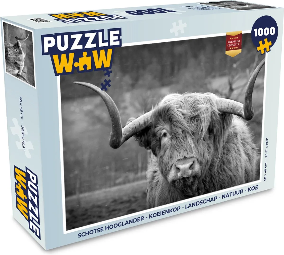 PuzzleWow Schotse Hooglander Legpuzzel 1000 Stuks - Multicolor