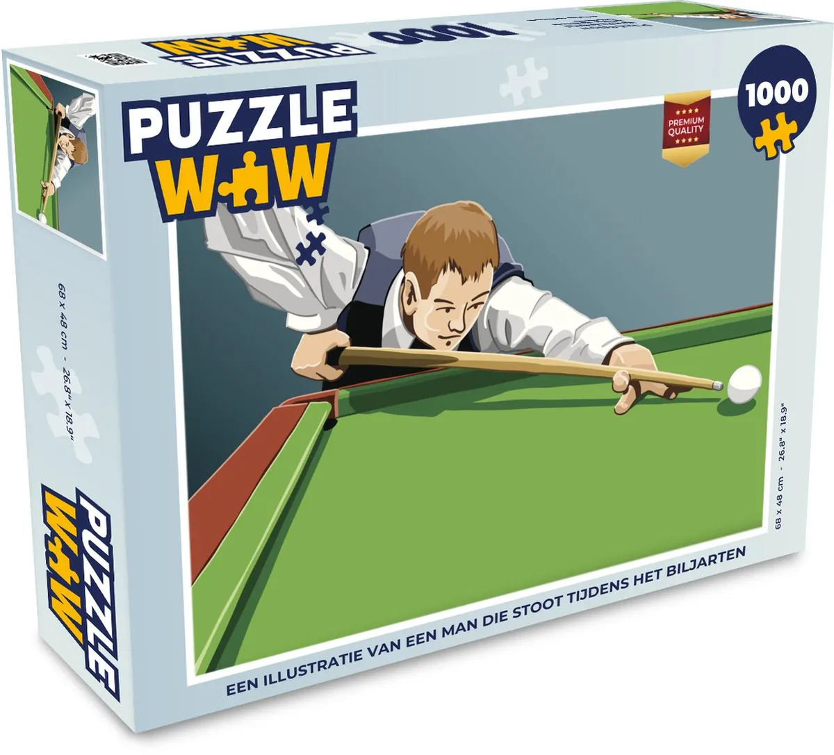 PuzzleWow Biljart Puzzel 1000 Stuks - Multicolor