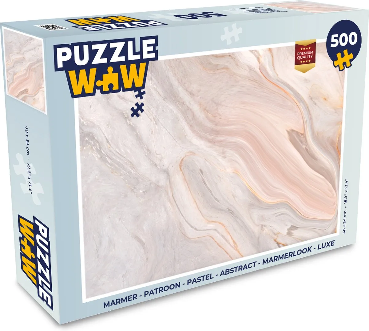 PuzzleWow Marmerlook Legpuzzel 500 Stuks - Multicolor