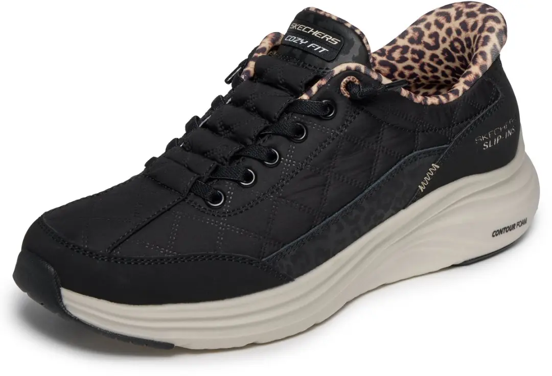 Skechers Dames Contour Foam Cozy Fit Leopard Dream Sneakers - 39.5 - afbeelding 6 van 6