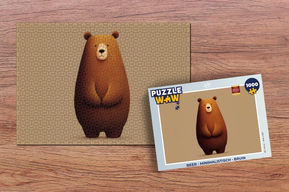 PuzzleWow Minimalistische Beer Legpuzzel 1000 Stuks