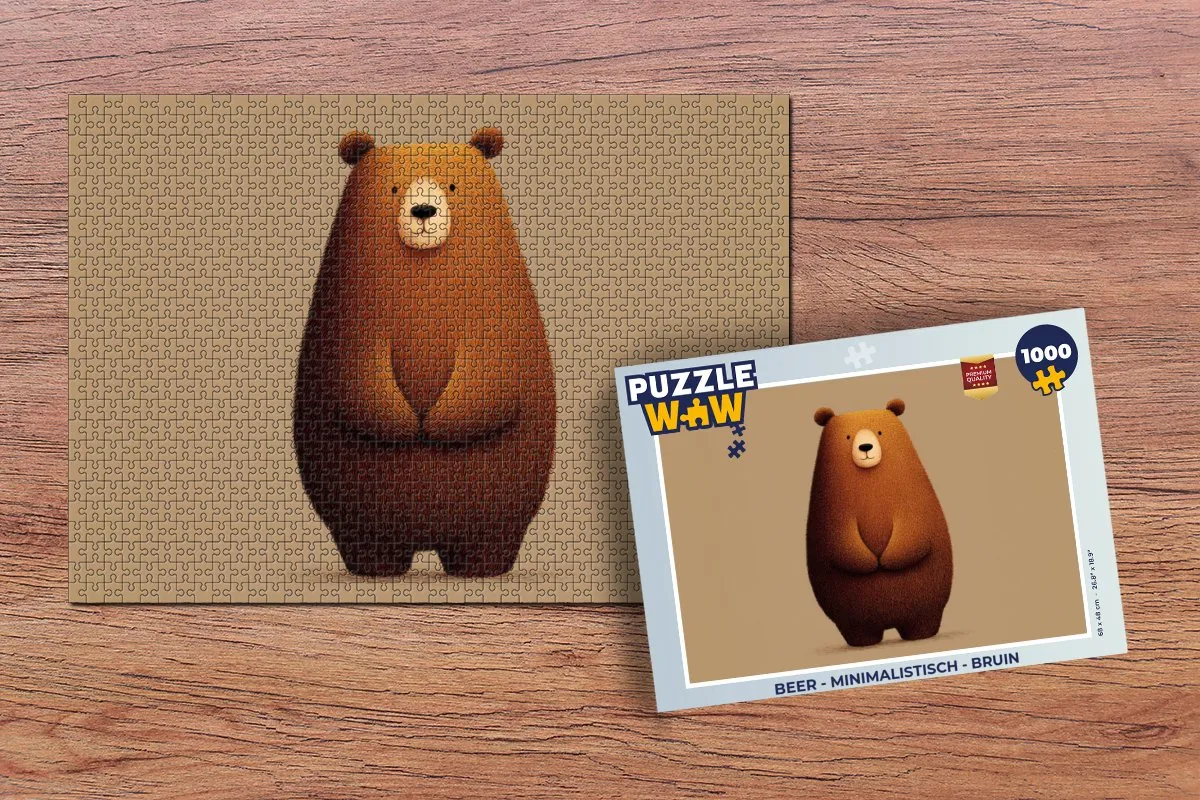PuzzleWow Minimalistische Beer Legpuzzel 1000 Stuks