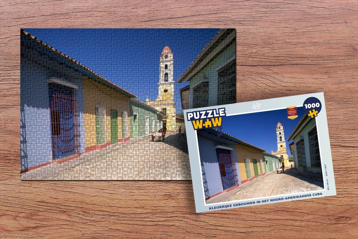 PuzzleWow Kleurrijke Gebouwen Cuba Legpuzzel 1000 Stuks - Multicolor