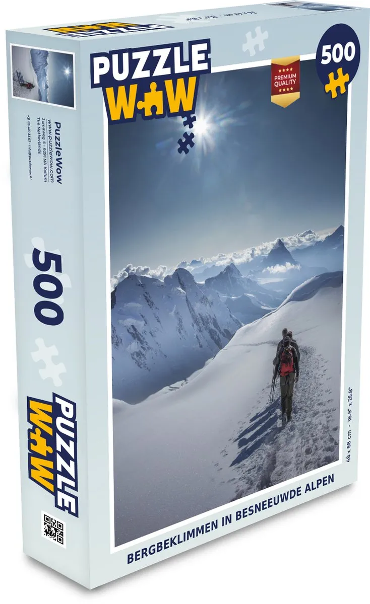 PuzzleWow Bergbeklimmen Legpuzzel 500 Stuks - Multicolor