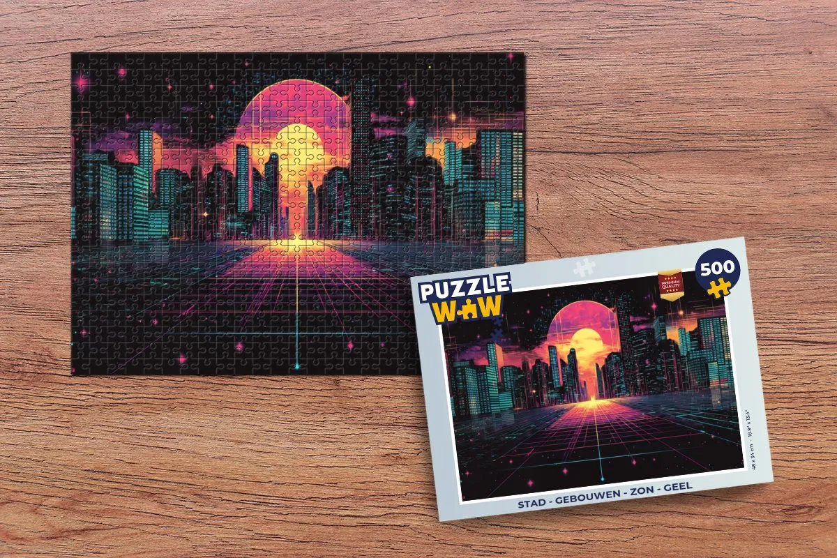 PuzzleWow Stad - Zon Legpuzzel 500 Stuks