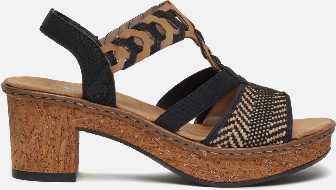 Rieker Sandalen met hak zwart Synthetisch