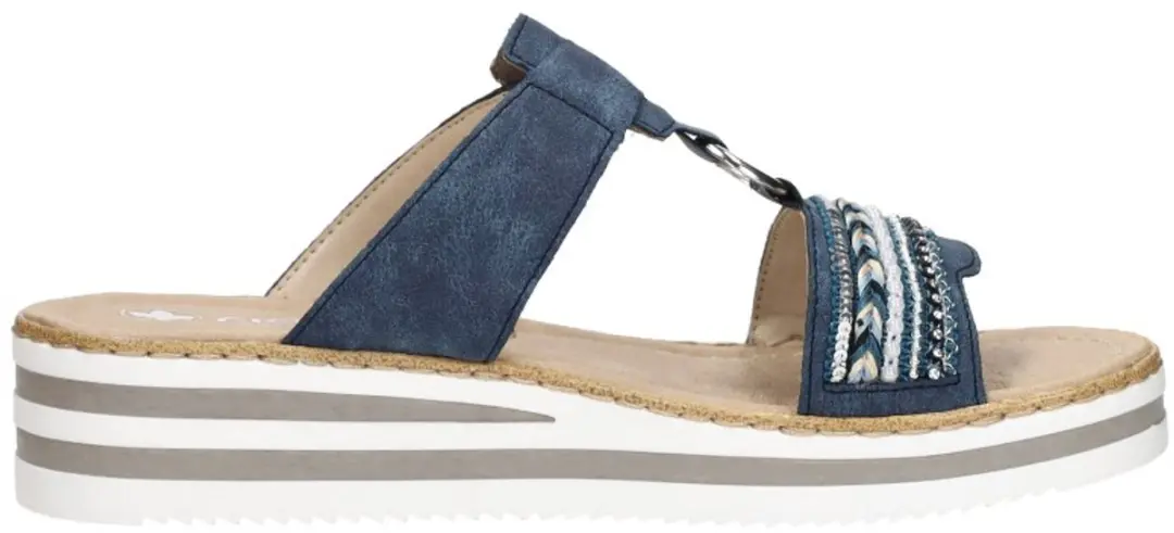 Rieker Open Teen Dames Slippers - Blauw - Maat 43 - afbeelding 2 van 6