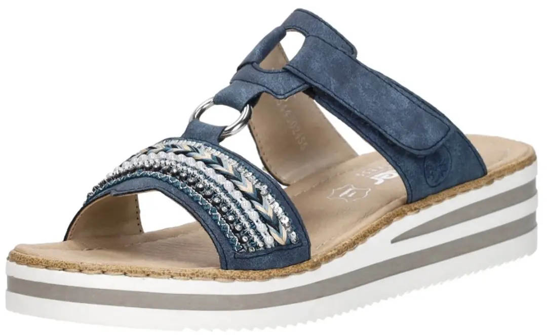 Rieker Open Teen Dames Slippers - Blauw - Maat 43 - afbeelding 4 van 6