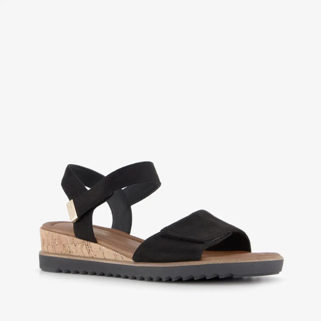 Tamaris dames sandalen met sleehak zwart