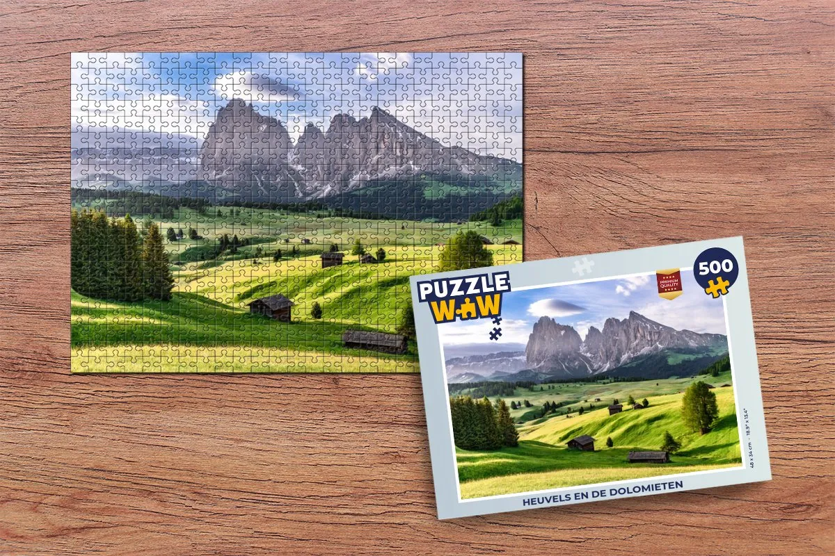 PuzzleWow Legpuzzel Heuvels en de Dolomieten 500 Stuks - Multicolor