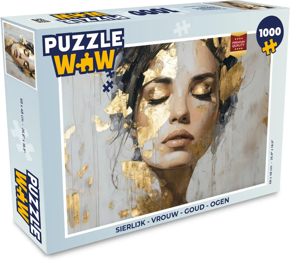 PuzzleWow Sierlijk Vrouw Legpuzzel 1000 Stuks - Goud