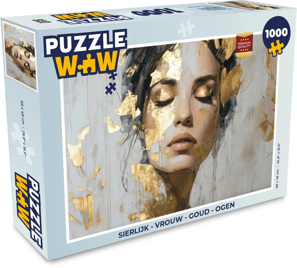 PuzzleWow Sierlijk Vrouw Legpuzzel 1000 Stuks - Goud