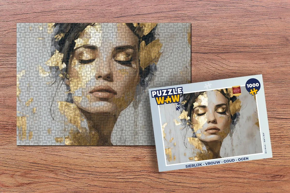 PuzzleWow Sierlijk Vrouw Legpuzzel 1000 Stuks - Goud