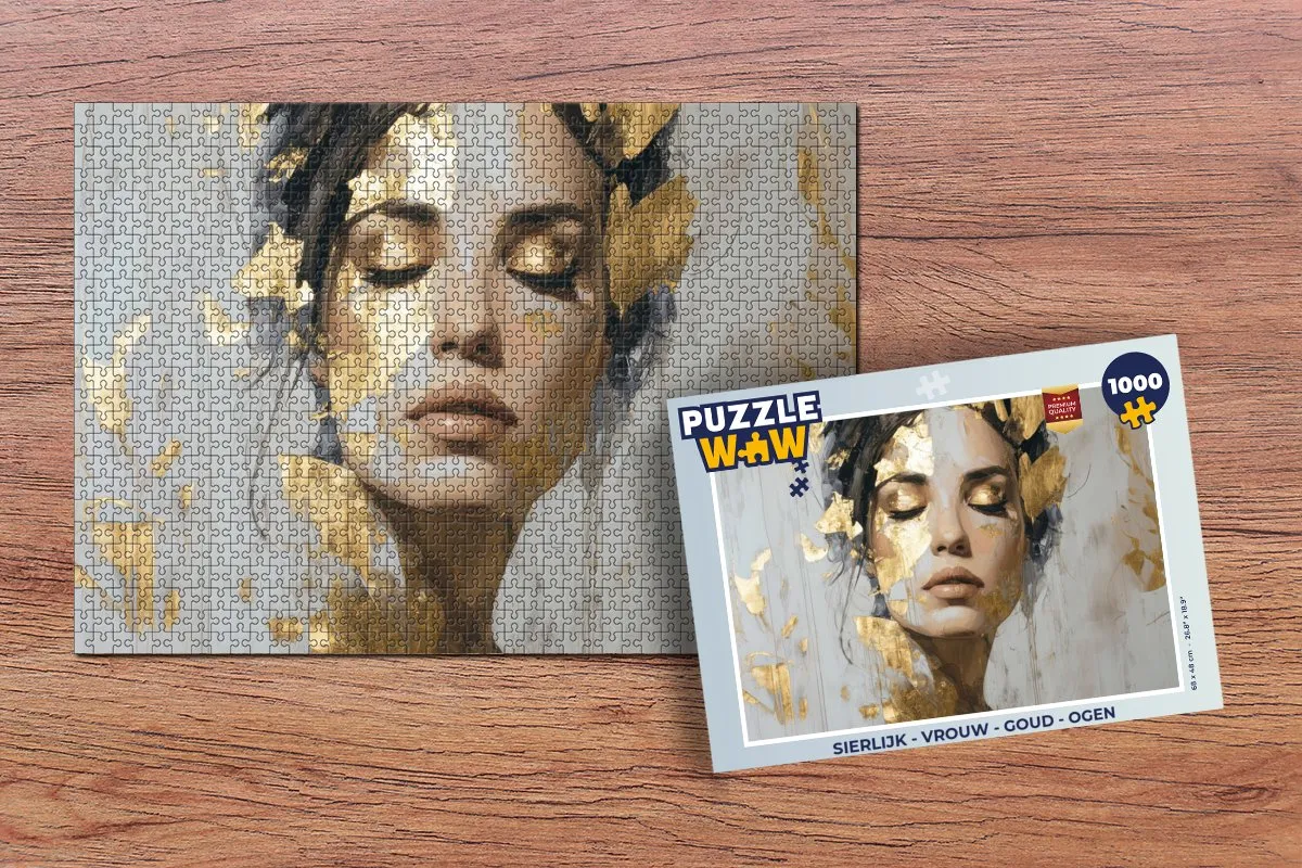 PuzzleWow Sierlijk Vrouw Legpuzzel 1000 Stuks - Goud
