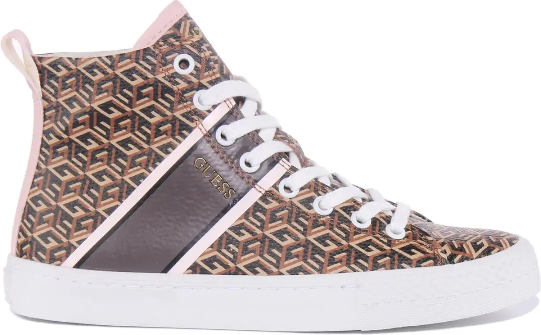 Guess Sneakers Elga hoge sneakers bruin met vetersluiting 41 EU