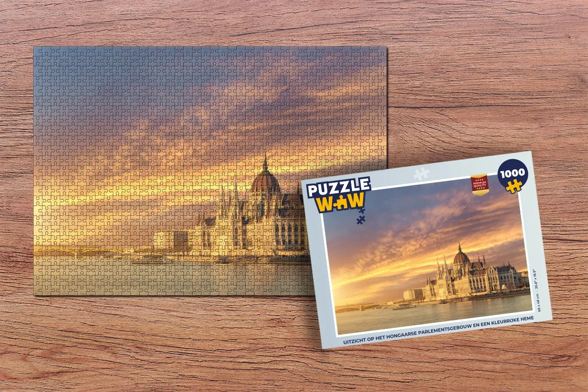 PuzzleWow Legpuzzel Hongaars Parlement 1000 Stuks - Multicolor