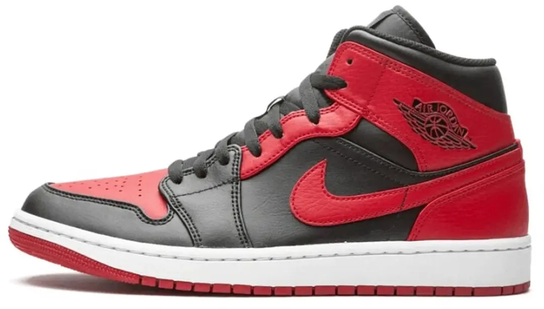 Nike Air Jordan 1 Mid, Black/Gym Red-White Banned, 554724 074, EUR 42.5
