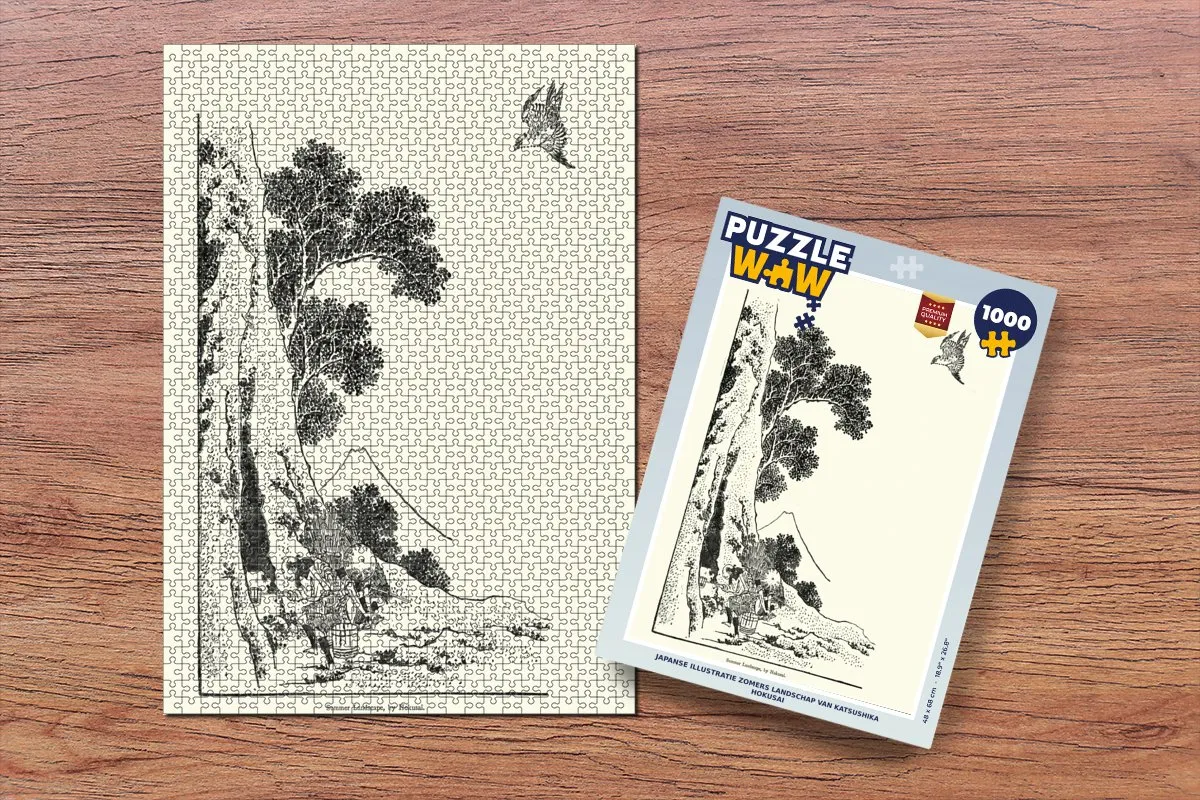 PuzzleWow Katsushika Hokusai Zomers Landschap Legpuzzel 1000 Stuks - Multicolor
