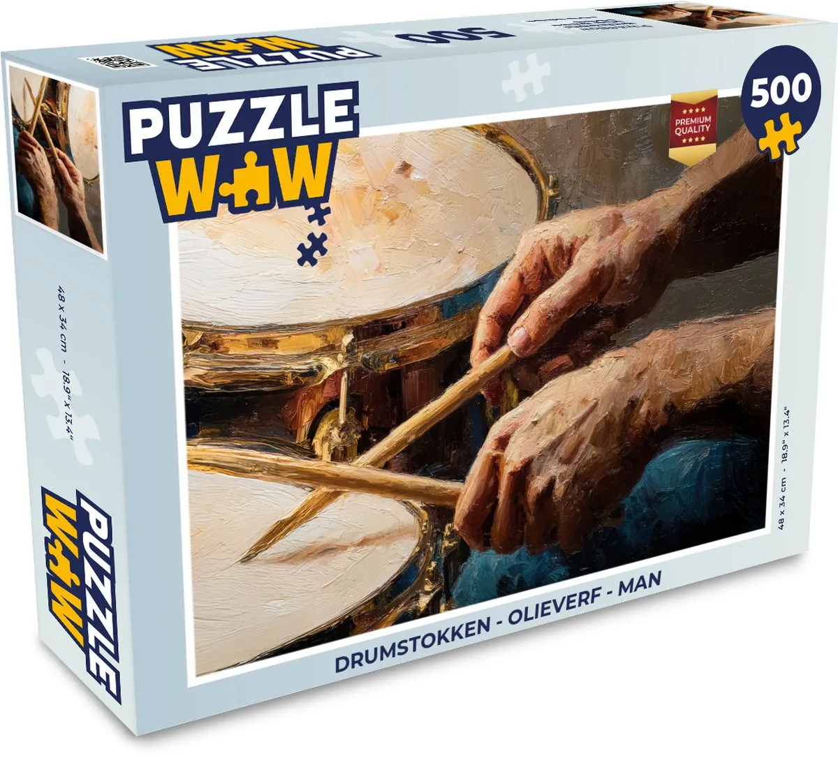 PuzzleWow Drumstokken Legpuzzel 500 Stuks - Man