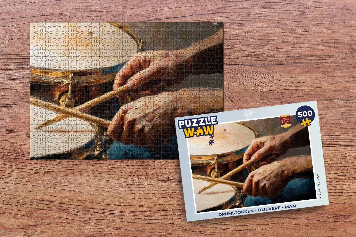 PuzzleWow Drumstokken Legpuzzel 500 Stuks - Man