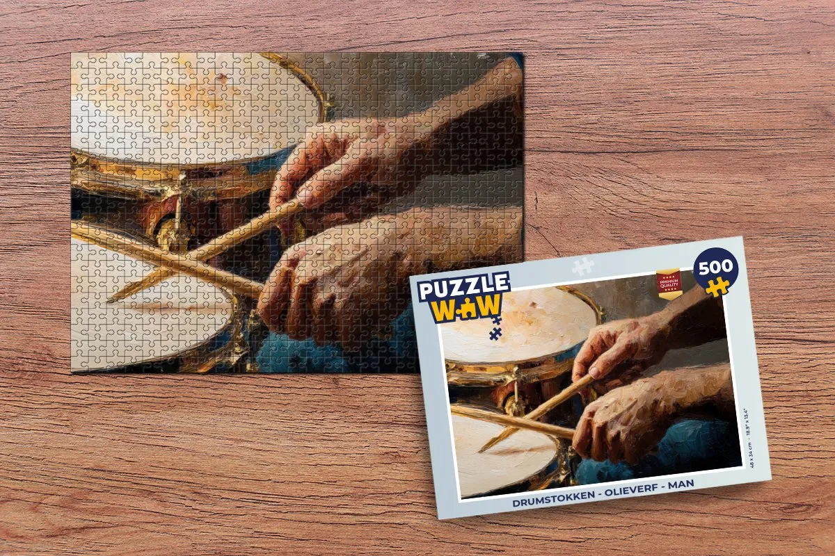 PuzzleWow Drumstokken Legpuzzel 500 Stuks - Man