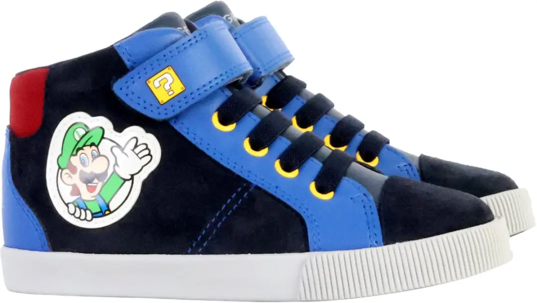 GEOX Kilwi Suede Synth Lea Hoge Leren Sneakers - 22 - Blauw - afbeelding 2 van 6