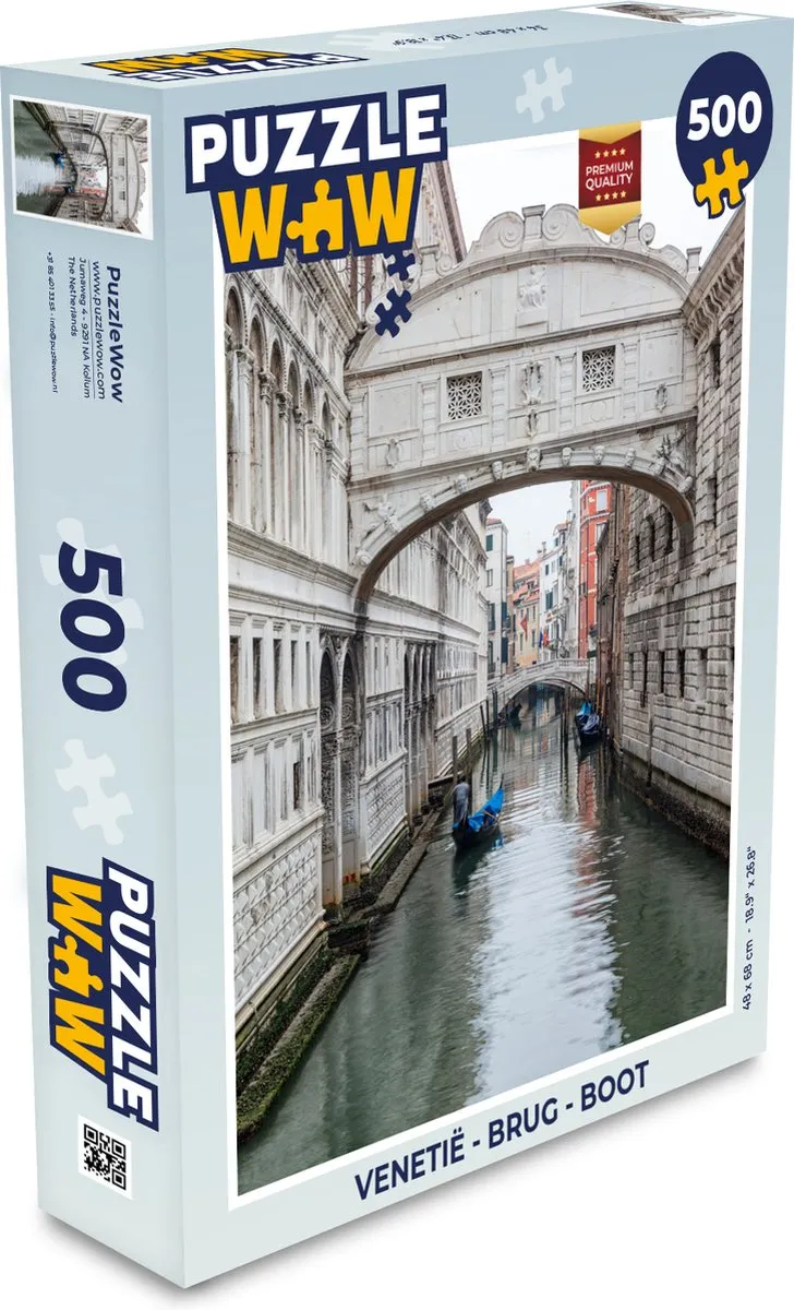 PuzzleWow Venetië Legpuzzel 500 Stuks - Multicolor