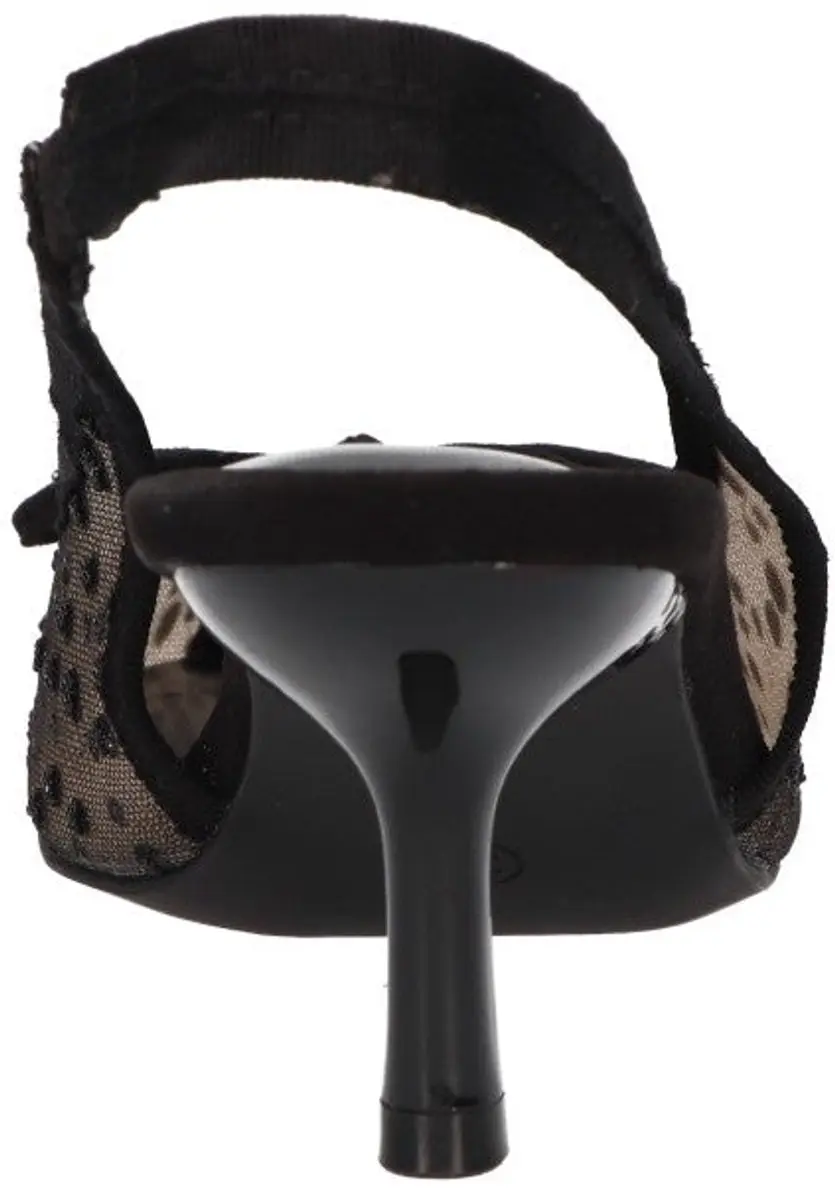 La Strada Slingback Met Glitter Zwart Mesh